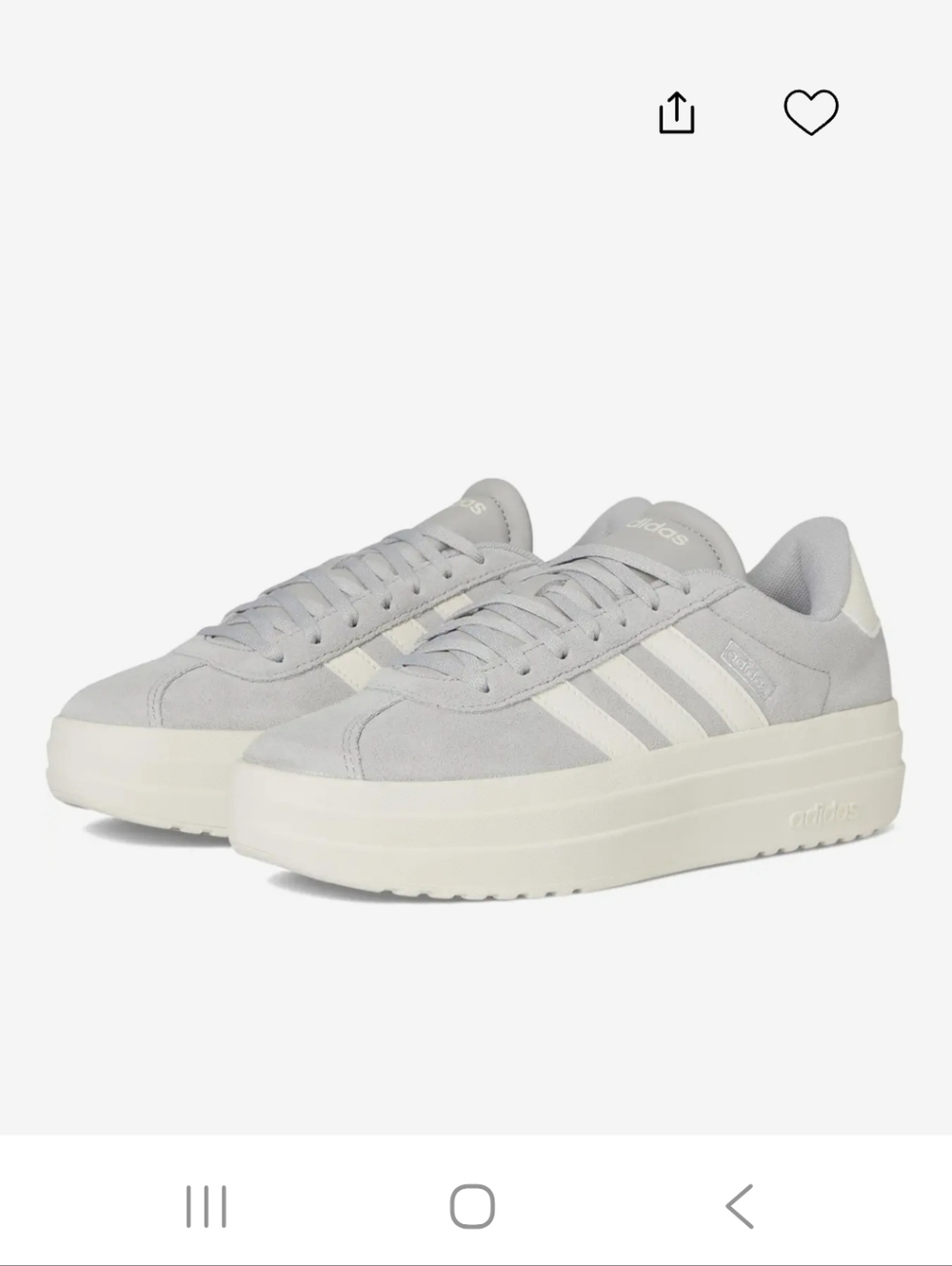 adidas Women’s Light Grey Suede Platform Sneakers 7